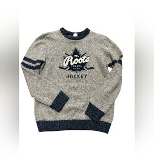 Roots Canada Kids Hockey Knit Grey/Blue Size XXL (13-14 years)EUC